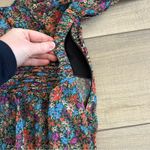 For Love & Lemons  Brittany Ditsy Blue Black Floral Long Sleeve Midi Dress NWT XL Photo 8