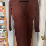 Club L Club London brown plunge ruche dress  Photo 1