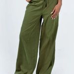 Princess Polly Paigey Green Drawstring Relaxed Fit Wide Leg Pants 2 Photo 1