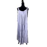 GabyGa Tiered Maxi Linen Dress Womens One Size Purple Cottagecore Festival Beach Photo 1