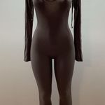 U.O. Ribbed Pantsuit Size Medium With Cropped Hooded Jacket. Preloved Brown Photo 2