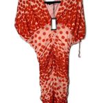 Vertigo NWT Polka Dots Printed V-Neck Short sleeve Ruched Bodycon Dress Size L Photo 5