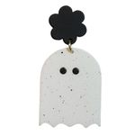Halloween Ghost Dangle Earrings Cute Flower Top Spooky Season Fall Jewelry New White Photo 2