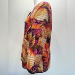 Chico's Chico’s Geo Floral Reversible Embroidered Quilted 100% Cotton Jacket Size 1/M Photo 5