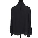 Vince Camuto ‎ Womens Ruched Turtle Neck Bell Sleeve Blouse Black Small NWOT Photo 4