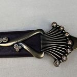 Chico's Women's Brown Leather Adjustable Belt Bronze Buckle Size M-L SKU 5558 Photo 3