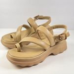 Vince  Sandals Beige Santa Cruz Leather Slingback Strappy Platform Chunky US 9.5M Photo 1