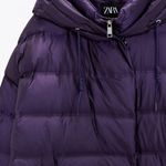 ZARA Purple Water Repellent Down Filled Puffer Coat Photo 6