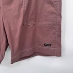 Athleta Trekkie Hiking Shorts Womens 4 Brown Nylon Cinch Waist Pockets 9" Inseam Photo 2
