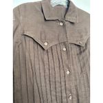 Vintage 1970s Brown sheer Western Shirt Dress Button Front Midi Duster” small Photo 6