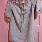 Listicle Dusty rose boho gypsy style blouse with beautiful lace and embroidered trim Photo 3