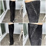 wilson's leather Maxima black suede flare pants with rhinestones swirl. Sz 6 Photo 3