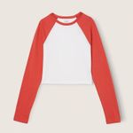 PINK - Victoria's Secret NWT CROPPED LONG-SLEEVE RAGLAN TOP - M Photo 0