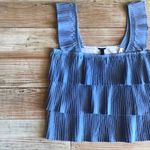 J.Crew Blue Ruffle Top Photo 0