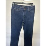 DKNY Jeans Women's Size 12 Mid Rise Straight Leg Dark Wash Stretch Denim Jeans Blue Photo 2