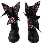 Dr. Martens Dr Doc Martens Triumph Aimilita mirage floral biker leather boots Size 5 Satin Photo 9