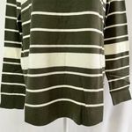 Pink Clover New  Curved Hem Striped Sweater Valencia Olive Green Ivory Size XL Photo 7