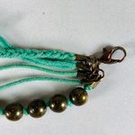 Aerie Green Braided Multistrand Bronze Beaded Bracelet Photo 2