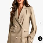 Boohoo Plus Size 24 US 20 Oversized Blazer Dress Khaki Double Breasted Jacket Photo 11