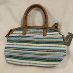 Style & Co Blue and Green Satchel Straw Bag by  Photo 0