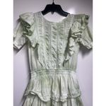 Love Shack Fancy  Natasha Light Green Lace Embroidered Ruffle Mini Dress Xs Photo 3