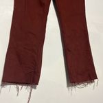 ZARA High Rise Rust Straight Leg Cropped Frayed Denim Jeans Size 6 Photo 2
