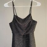 Primark Women's Black Glitter Cowl Neck Midi Dress Size M Party Cocktail Photo 2