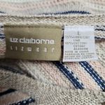 Liz Claiborne Y2K Cream Textured Striped Boxy Linen Blend Cardigan Size Large Photo 4