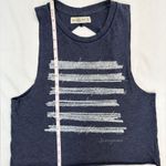 Abercrombie & Fitch Open Back "Anonymous" Graphic Crop Tank - Navy - XS Photo 6