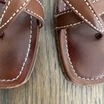 Manolo Blahnik Susa Leather Thong Sandal in Luggage Brown Tan Size 37 / 6 Photo 6