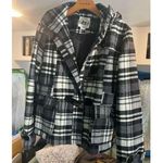 Hydraulic Women's Plaid Hooded Jacket Black White Size L Photo 0
