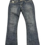 Red Rivet  Boot Cut Bandana Rhinestone Pocket Medium Wash Denim Jeans Size 13 Photo 0