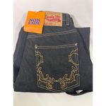 Develop Vintage Black Denim Jeans Embroidered Baggy Hip Hop Carpenter Style Sz S Photo 1
