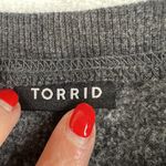 Torrid  1X Lips Hell Raiser Burnout Sweatshirt Grey Long Raglan Sleeve Crew Neck Photo 5