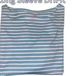 Vineyard Vines Sankaty 3/4 Sleeve Blue White Stripes Size Medium Dri-Fit Material Photo 1