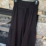 Black Wide Leg Tiered Tie Front Solid Stretchy Waist Pants Size undefined Photo 1