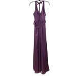 Vera Wang WHITE Bridesmaid Dress Women's Size 2 Formal Gown Plum V-Neck Halter Photo 3