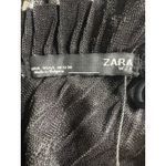 ZARA NWT Shimmery Metallic Silver Black Ruffle Party Mini Dress Size Large Photo 6