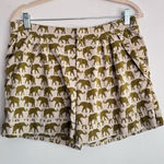 Anthropologie Cartonnier Green Finchley Elephant Print Safari Cuffed Shorts 6 Photo 0