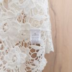 Womens Lace Crochet Top Size L White V Neck Boho Cottage Coastal Resort Romantic Size L Photo 6