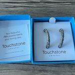 Touchstone Crystal by Swarovski Silver Helix Hoops Earrings Photo 0