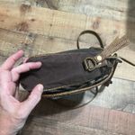 Myra Bag Women's Leather Cotton Crossbody Bag Purse 13"x9"x3" Western Country Black Photo 4