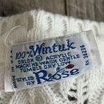 Vintage Wintuk Cottagecore Grandma Bobble Orlon Acrylic Knit Cardigan | White Photo 6