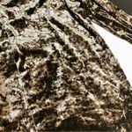 Juicy Couture  Y2K Olive Green Crushed Velvet Hoodie Girlie Metallic Oversized XS Photo 8