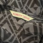 Rebecca Taylor 100% Silk Geo Dress Long Sleeve Gray Cut Out Preppy Goth Vacation Photo 1