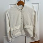 Jason Wu  Bomber Jacket Women's Size Medium Cream Button up Photo 11