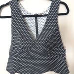 Free People Reversible V-Neck Cropped Top Black White Daisy Print Size 8 NWOT Photo 0