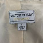 Victor Acosta Embroidered Scribble Floral Blazer Jacket Small Business White Photo 6