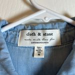 Cloth & Stone  Anthropologie Denim Indigo Blue Button Down Boxy Shirt #1927 Photo 7