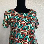 LuLaRoe Womens Dress Size XS Geometric Carly Swing Yellow Orange Green Black Photo 1